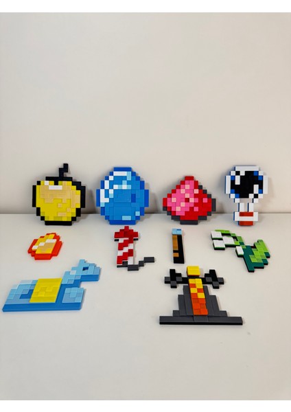 Minecraft Kılıç Ek Item Seti 10LU Paket (Redstone-Torch-Gold Apple-Potion-Diamond-Stand)
