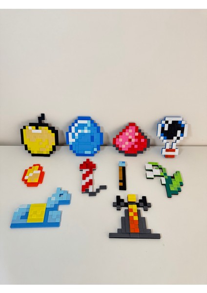 Minecraft Kılıç Ek Item Seti 10LU Paket (Redstone-Torch-Gold Apple-Potion-Diamond-Stand) fiyatları