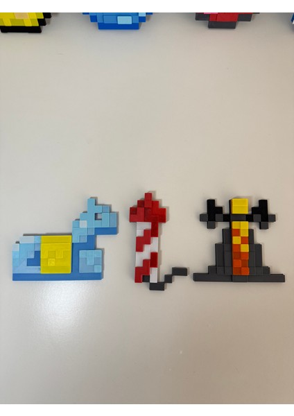 Minecraft Kılıç Ek Item Seti 10LU Paket (Redstone-Torch-Gold Apple-Potion-Diamond-Stand) fırsatları