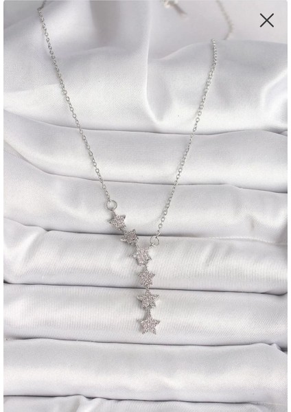 Çelik Kararmaz Kayan Yıldızlı Y Kolye