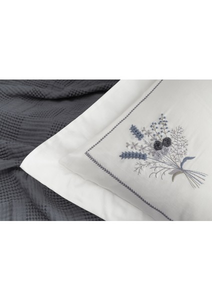 Garden Nakışlı El-Işi Kırlent & Örtü Takımı - Antrasit fiyatları