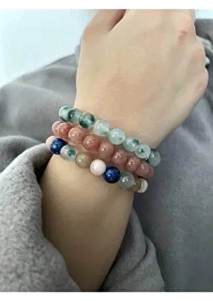 Kadın - Jade Doğal Taşlı 3 Adet Çok Şık Doğal Taş Bileklik | Handmade, Sakinliğin Sembolü!