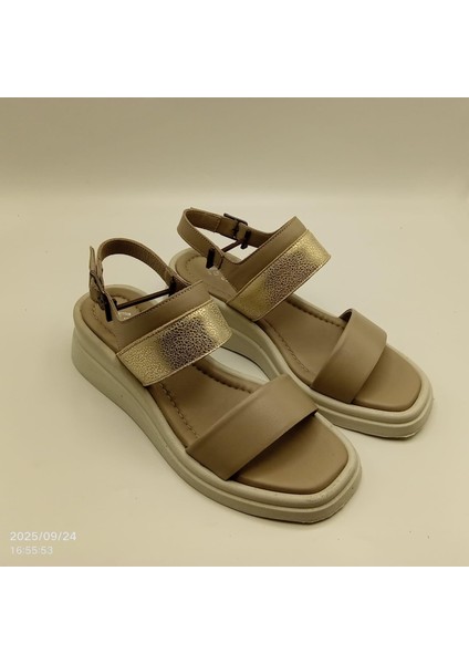 Vizon & Gold Hakiki Deri Sandalet fiyatları
