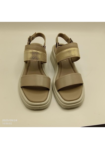Vizon & Gold Hakiki Deri Sandalet modelleri