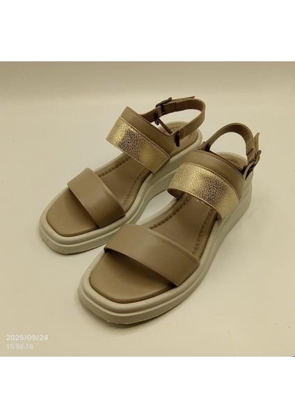 Vizon & Gold Hakiki Deri Sandalet fırsatları