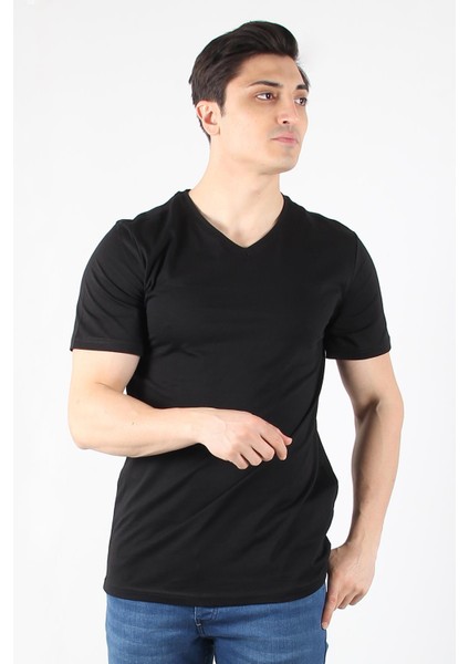 2021 V Yaka Basic Süprem Regular Fit T-shirt