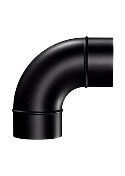 80 Çap 90 Derece Soba Dirseği - Siyah