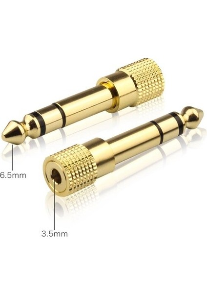 6.3 mm Erkek To 3.5 mm Dişi Çevirici Dönüştürücü Jak Adaptör Gold Bakır Kaplama fırsatları