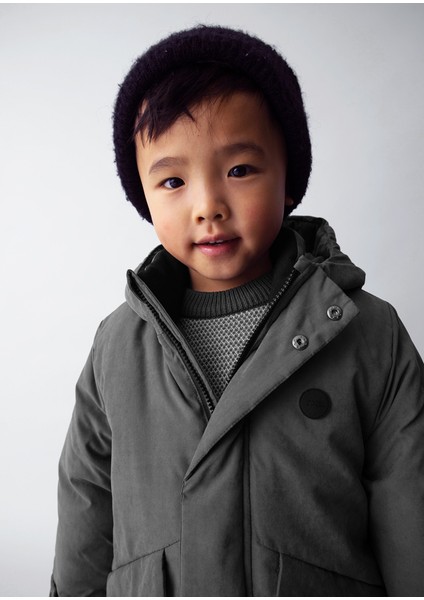 Erkek Çocuk Mont (4-10 Yaş) – Antrasit Renk, Su Itici, Rüzgar Geçirmez, Polarlı Kapüşonlu Mont fiyatları