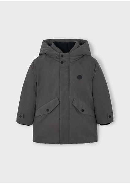 Erkek Çocuk Mont (4-10 Yaş) – Antrasit Renk, Su Itici, Rüzgar Geçirmez, Polarlı Kapüşonlu Mont fırsatları