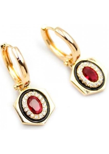 Taşlı Küpe - Pembe