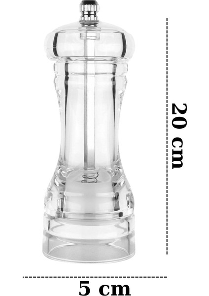 Mithra Life 2 Li Büyük Boy 20 cm Akrilik Şeffaf Tuz Karabiber Şef Değirmeni Öğütücü MIT1257 fiyatları