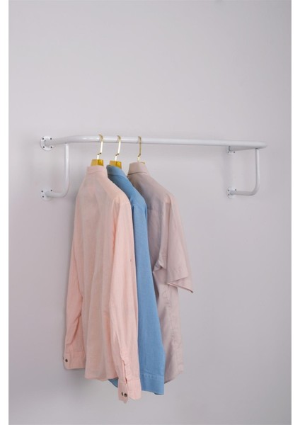 Destekli Yuvarlak Borudan U Askı 90 cm Beyaz modelleri