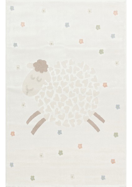 Bambino BMB02 Cream Multy Yumuşacık Dokulu Pastel Renklere Sahip Çocuk Halısı