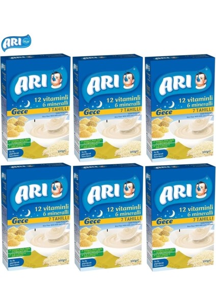 Mama Pirinç Unu 200GR Gece 7 Tahıllı Sütlü (6 Lı Set)