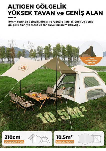 Köşk Çadır Gölgelik ve Çadır Bir Arada 240X240X155 cm Bej -ZP15 fırsatları