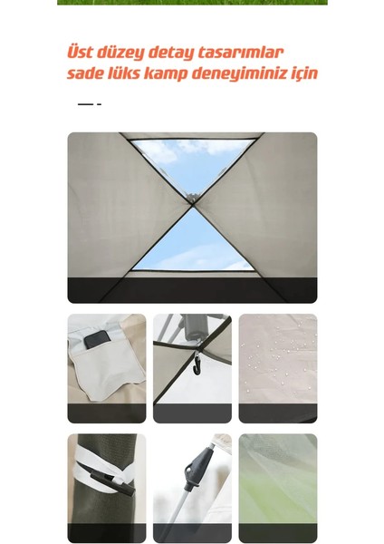 Köşk Çadır Gölgelik ve Çadır Bir Arada 240X240X155 cm Bej -ZP15