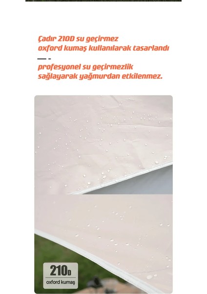 Köşk Çadır Gölgelik ve Çadır Bir Arada 240X240X155 cm Bej -ZP15