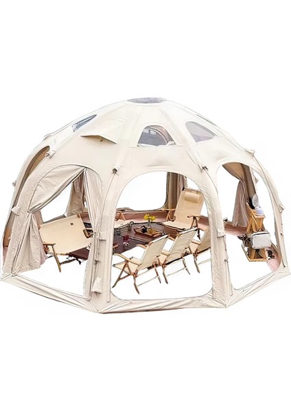 19.6 Metrekare Küresel Kubbe Şişme Çadır Bej
