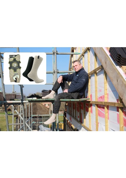 Yün Karışımlı Çorap İngiliz Anahtarı Temalı Paket | 2 Çift | 41-46 Numara İş Çorabı Krem Yeşil fiyatları