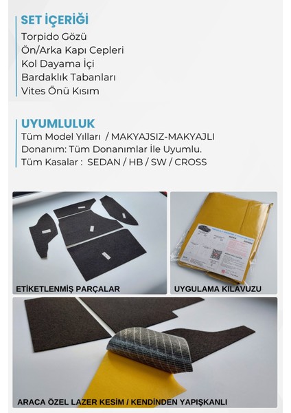 Fiat Egea Cross Uyumlu Konfor Seti / Tüm Model Yılları Uyumlu – Ceplere Özel Yapışkanlı Premium Kaplama fiyatları