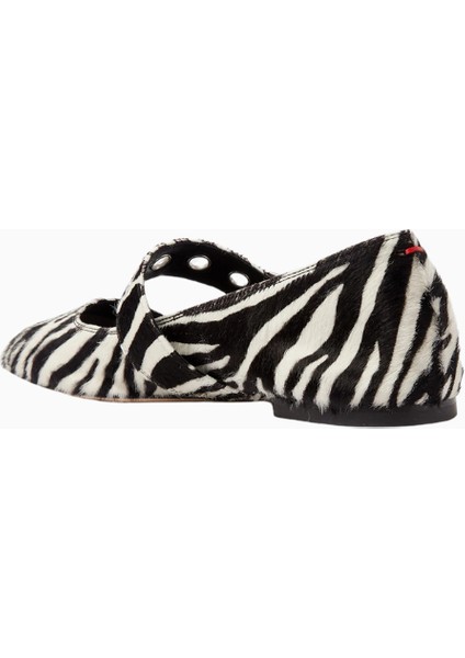 Aeyde Uma Eyelet Babet, Zebra Ponyhair, Metal Tokalı, Italyan El Yapımı Lüks Tasarım modelleri