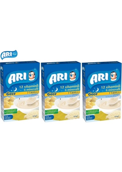 Mama Pirinç Unu 200GR Gece 7 Tahıllı Sütlü (3 Lü Set)