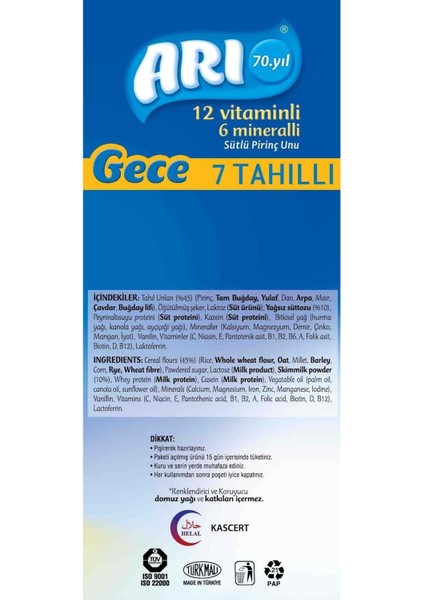 Mama Pirinç Unu 200GR Gece 7 Tahıllı Sütlü (3 Lü Set) modelleri