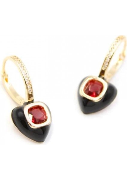 Mineli Kalp Küpe - Kırmızı fiyatları