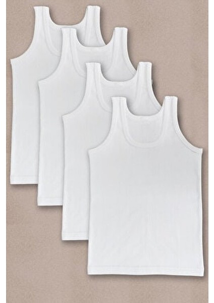 Penye Erkek Çocuk Atleti Hafif Tasarım Dokuma Kumaş 4 Adet Günlük Kullanım İçin