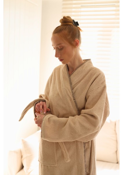 Shadow %100 Pamuk Kadın Bornoz Bej fiyatları