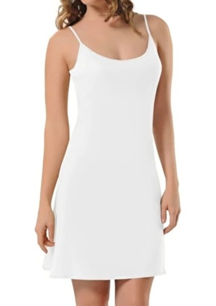 Kadın Beyaz Model Penye Kombinezon 1150