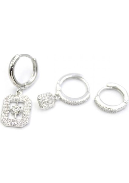 3'lü Kutup Yıldızı Küpe - Gümüş