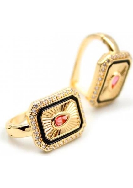 Damla Taşlı Küpe - Pembe