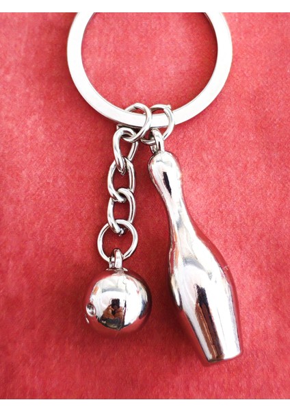 Gümüş Renkli Bowling Topu ve Labut Metal Anahtarlık indirimleri