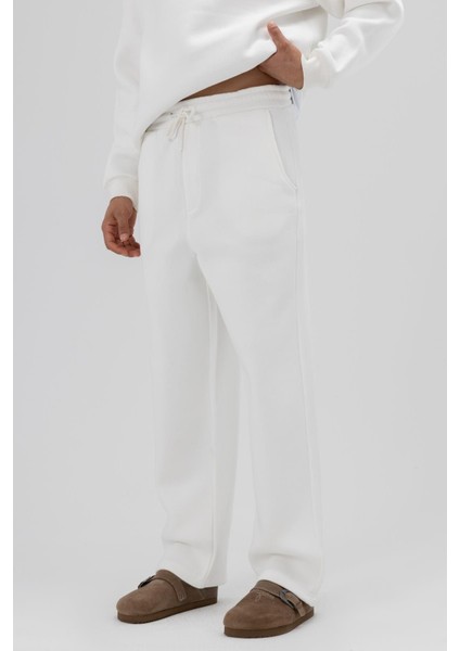 Basic Baggy Eşofman Alt Ekru