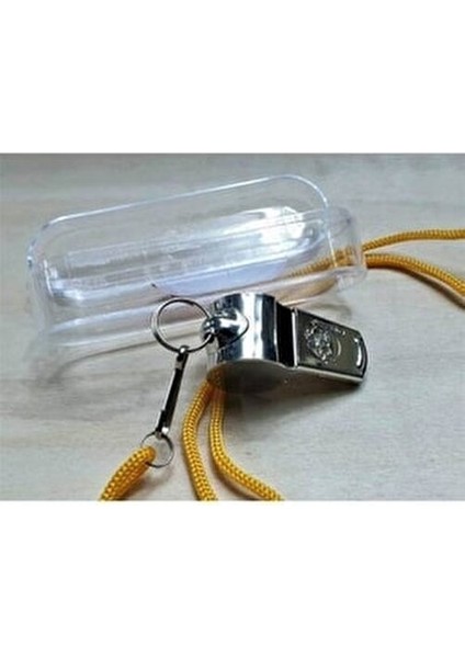 Metal Ipli Hakem ve Deprem Düdüğü Paslanmaz Çelik Renkli Ipli Ikaz Düdüğü