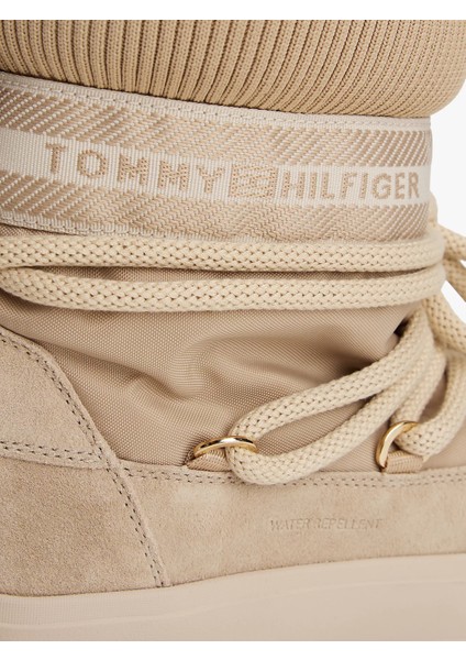 Tommytech Logo Şeritli Sıcak Kar Kadın Bej Bot FW0FW08998ACC indirimleri