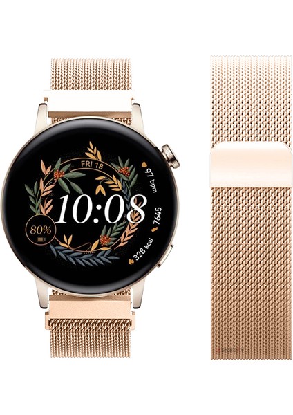 Huawei Watch Gt3 42MM Gt2 42MM Uyumlu Kordon Manyetik Milanese Loop Metal Kordon modelleri