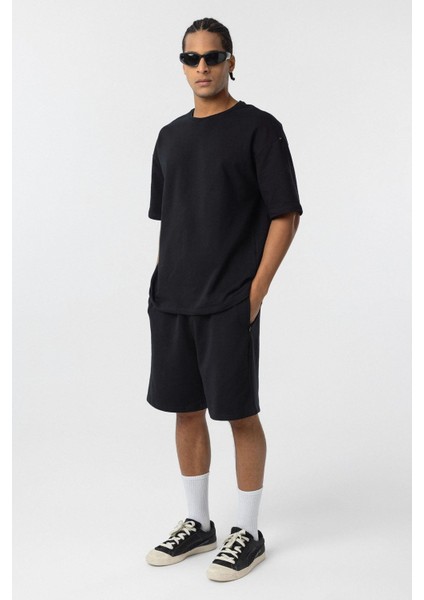 Basic Oversize Şort Takım Siyah fiyatları