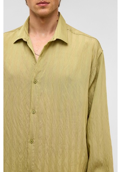 Oversize Uzun Kollu Modal Kumaş Gömlek Yeşil fırsatları