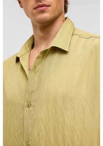 Oversize Uzun Kollu Modal Kumaş Gömlek Yeşil indirimleri