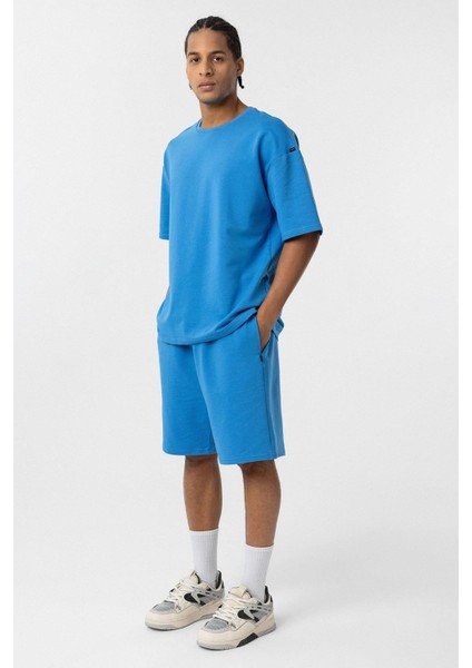 Basic Oversize Şort Takım Mavi fiyatları
