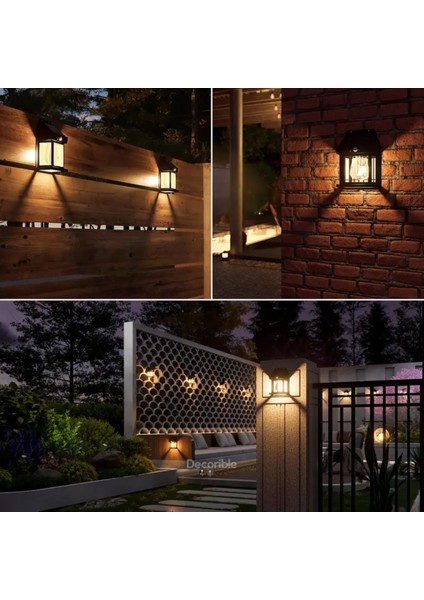 Rustika Solar Lamba Aplik Sensörlü Güneş Enerjili Bahçe Duvar Aydınlatma Rustik Ampul fırsatları