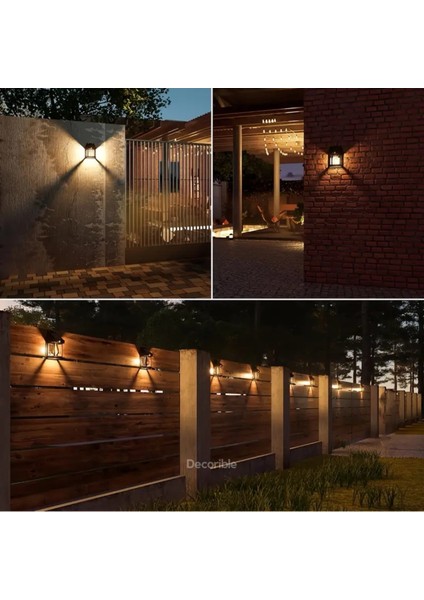 Rustika Solar Lamba Aplik Sensörlü Güneş Enerjili Bahçe Duvar Aydınlatma Rustik Ampul