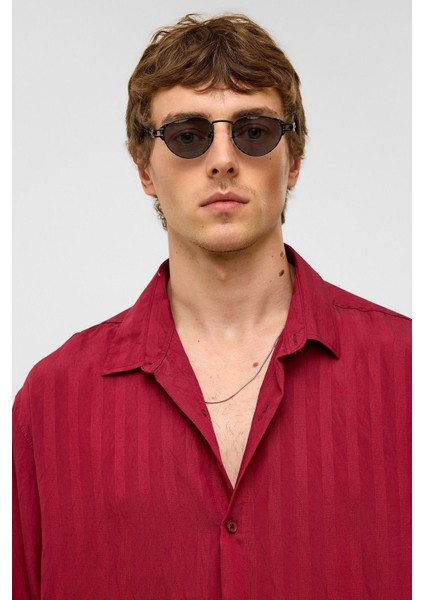 Oversize Uzun Kollu Modal Kumaş Gömlek Bordo fırsatları