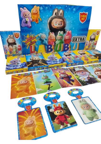Labubu Ekstra Oyun Kağıtları 10 Mini Kutu | 30 Karakter Sticker + 10 Biblo Anahtarlık Seti fırsatları