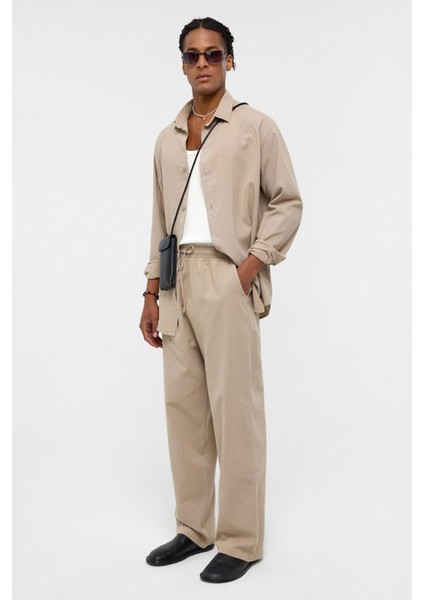 Basic Oversize Keten Takım Bej fiyatları