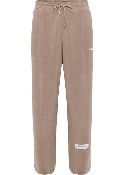 Etiket Detaylı Oversize Modal Kumaş Eşofman Takım Vizon