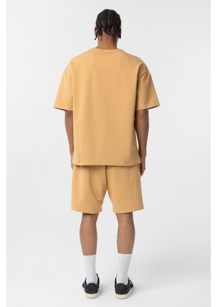 Basic Oversize Şort Takım Hardal fiyatları